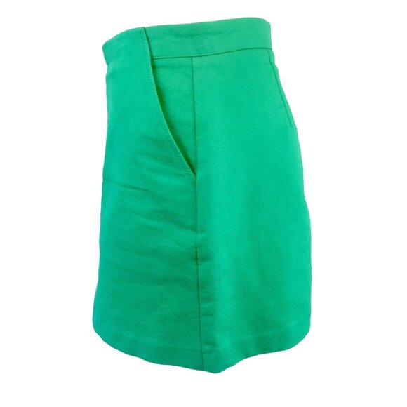 Zara Trafaluc Mini Skirt Textured Green Zip Up Size Small - Picture 6 of 8